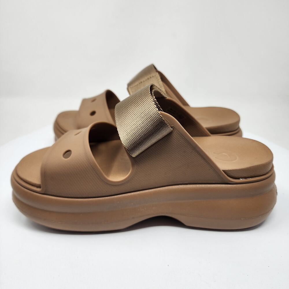 Crocs Soho Two-Strap Platform Slide Sandals Women 6M Sepia Brown Adjustable NWOB - Picture 7 of 11